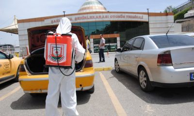 Şanlıurfa’da ticari taksiler dezenfekte ediliyor
