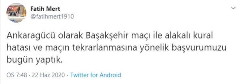 Son Dakika Ankaragücü Başkanı Fatih Mert açıkladı: Kural hatası ve maç tekrarı...
