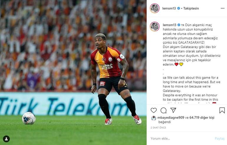 Galatasarayda Lemina ve Feghouliden dikkat çeken paylaşımlar