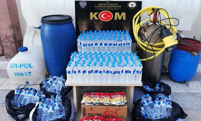 Malatya’da 2 ton sahte içki ele geçirildi