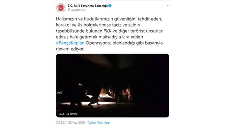 MSBden Pençe-Kaplan operasyonu açıklaması