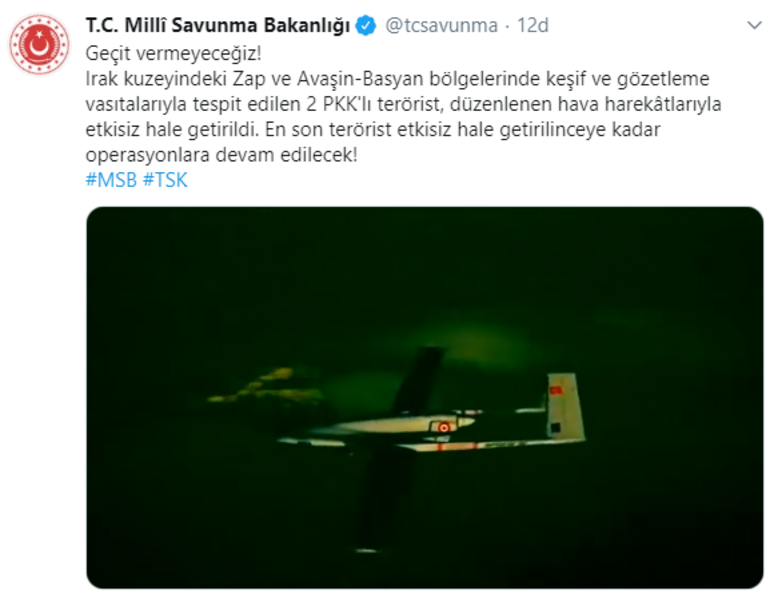 Son dakika... Bakanlık duyurdu: PKKya peş <a title=