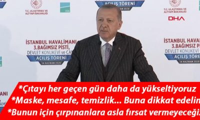 Son dakika… İstanbul Havalimanı’nın yeni pisti açıldı… Cumhurbaşkanı Erdoğan’dan önemli açıklamalar