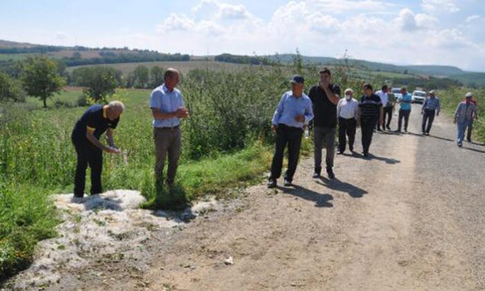 Tekirdağ’da dolu ekili alanlara zarar verdi