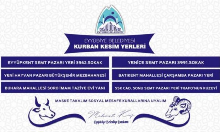 EYYÜBİYE’DE KURBAN SATIŞ VE KESİM YERLERİ BELİRLENDİ